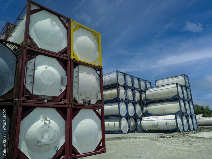 Products iso tank type containers at freight area